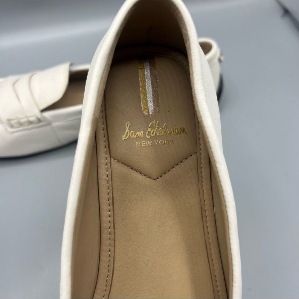 Sam Edelman Tucker White Leather Loafers - Picture 4 of 8
